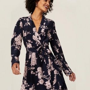 Marissa Webb Navy Floral Wrap Dress Sz 12
